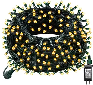 接続可能な防水ストリングライトカスタムアプリリモコンフェアリーライト300 LEDクリスマスストリングライト、100 FTグリーン1ピース