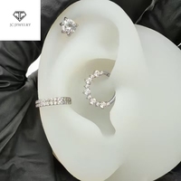 En gros, Piercings de nez et Septum Clicker unisexe tendance, étanches, en acier titane plaqué argent, avec zircon chirurgical, pour le corps et les mariages