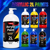 Ensemble de peinture acrylique 6 couleurs 1L/2L, flacon souple grande capacité, peinture non toxique pour enfants, graffiti et art, vente en gros et en vrac