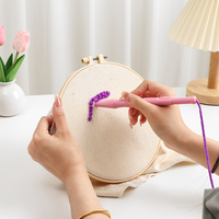Cerceau à broder réglable en plastique imitation bambou, fait main, outil de point de croix DIY, accessoires de broderie