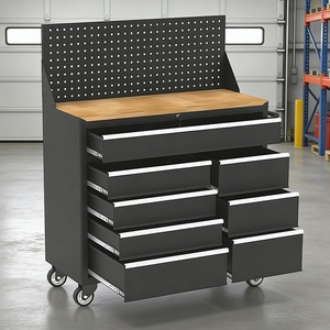 Chariot à outils de réparation automobile robuste à 8 tiroirs, construction épaissie, conception mobile pour atelier d'usine, modèle HS-160 - Product Image 3