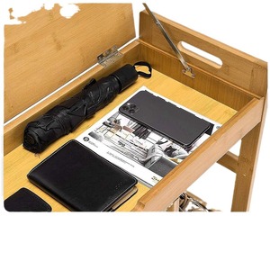 Bamboo Shoe Rack 2 Layer <b>Storage</b> Bench Modern Design For Entryway With <b>Cushion</b> Top - Product Image 5
