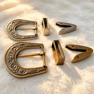 Hebillas de Cinturón de Metal de 25 mm, Juego de Tres Piezas, Hebilla de Cinturón con Patrón Occidental de Aleación de Zinc para Mujer - Product Image 2
