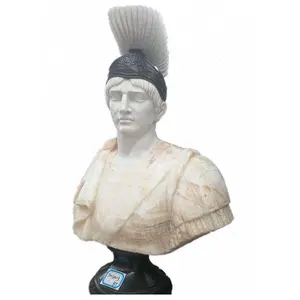 Mixed Color Marble Custom Roman Gladiator Sculpture Bust Statue