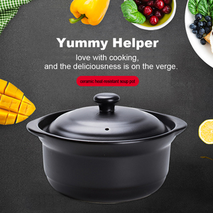 Ensemble de casseroles en céramique minimaliste écologique de haute qualité avec couvercle noir pour <span class=keywords><strong>Dolsot</strong></span> <span class=keywords><strong>Bibimbap</strong></span> et soupe Hot Pot - Product Image 6