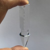 Pièces de lampe à prisme en cristal pour lustre, à tête pleine, taille brillante, en forme de lance