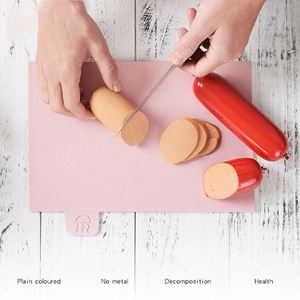 Expédition aux États-Unis FBA Accessoires de cuisine Gadgets Ustensiles de cuisine Ensembles de plats en paille de blé 4 pièces Planche à découper antidérapante - Product Image 4