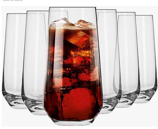 Stemless Champagne Flutes Set of 8 Crystal Glasses. 280ml Champagne Glasses. Cocktail Glass Set, Water Glasses, Highball Glass