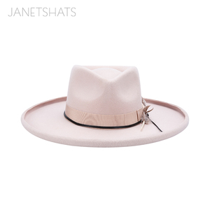 Linglong nouvelle mode OEM australien 100% laine personnalisé nouvelle mode larme feutre Fedora chapeaux bords roulés bord Hatt vente en gros - Product Image 2