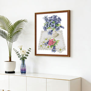 Kits de <span class=keywords><strong>Broderie</strong></span> au Point de Croix Motif Bouquet NKF avec Outils, Tissu Aida Pré-imprimé ou à Broder, Ensemble de <span class=keywords><strong>Broderie</strong></span> DIY, Artisanat Artistique, <span class=keywords><strong>Toile</strong></span> à Broder - Product Image 2