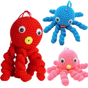 Niedliche handgemachte Octopus Crochet Gestrickte Amigurumi Spielzeug für Baby Kawaii Animal Kitting Gefüllte Puppe Kleinkind Pulpo Juguetes de punto