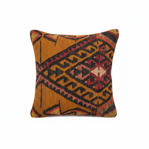 Hand Woven Bohemian Style Turkish Old Kilim <b>Cushion</b> - Pillow Cover - Product Image 2