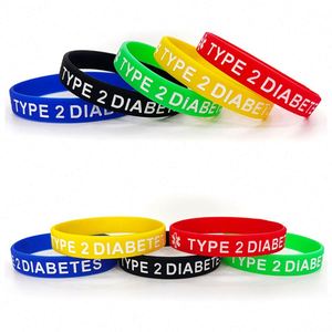 Bracelet de sport pour diabétiques de type 2, bracelet médical d'alerte personnalisé en silicone - Product Image 1