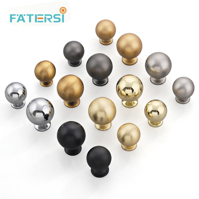 FATERSI Handles Ball Shape Zinc Alloy Cabinet Door Furniture Knobs Solid Brass Kitchen Handle 30mm Durable for Home Furniture