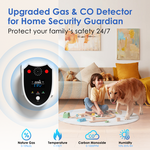 Detektor <span class=keywords><strong>Gas</strong></span> Alam & Karbon Monoksida 4-in-1, Monitor Kualitas Udara, Suhu, dan Kelembapan, Detektor Kebocoran <span class=keywords><strong>Gas</strong></span> dengan Alarm - Product Image 4