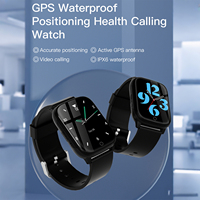 Montre connectée pour personnes âgées VFA83S avec moniteur de fréquence cardiaque, alarme de chute, appel SOS, suivi GPS, montre de surveillance pour les soins aux personnes âgées
