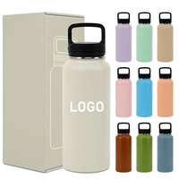 Gobelet isotherme à double paroi en acier inoxydable avec revêtement en poudre, couvercle avec paille, logo personnalisé, cadeau promotionnel d'entreprise, tasse thermos