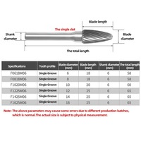 Hongyi Type-F Metaalgraveerfrees Tungsten Carbide Rotatiefrees Set voor Slijpen