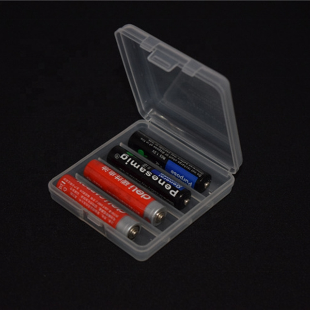 4 Grids Battery Case Small Clean PP Plastic Storage Box With Lid Number 5 Battery Number 7 Battery Universal