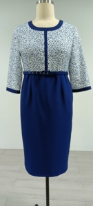 Vestido Elegante y Casual para Mujer, Talla 5XL, Estilo Africano, Recto, Formal, para Oficina, Iglesia, con Patrón Geométrico, Servicio ODM Natural para Toda Ocasión - Product Image 4