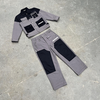 Survêtement tactique de randonnée pour homme avec logo brodé personnalisé, veste coupe-vent, pantalon cargo, survêtement patchwork, survêtement de créateur