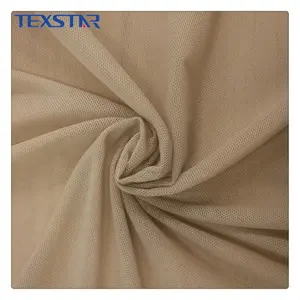 Skin spanzelle fabric breathable nylon spandex 4 way high stretch mesh fabric corset bobbinet fabric