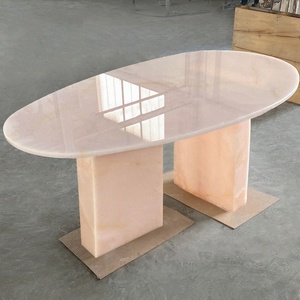 Hiện Đại Ý Phong Cách <span class=keywords><strong>Onyx</strong></span> Bàn Ăn Hình Dạng Đặc Biệt Thiết Kế Bàn Ăn Đặt Màu Hồng <span class=keywords><strong>Onyx</strong></span> Bảng Cho Biệt Thự Khách Sạn Căn Hộ - Product Image 1