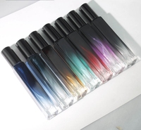 Haute qualité Rectangle dégradé couleur emballage compte-gouttes étanchéité bouteille de parfum 10ml 15ml verre parfum vaporisateur bouteille avec couvercle