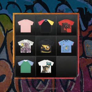 T-shirt à manches courtes pour homme en coton, imprimé animalier, respirant, col rond, tissu tricoté 400g - Product Image 3