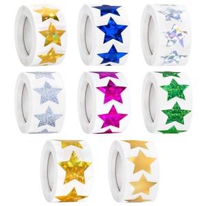 Autocollants étoiles en vinyle en gros pour fabricants, mini-étiquettes décoratives pour loisirs créatifs, cadeaux de festival, décorations, récompenses éducatives - Product Image 1