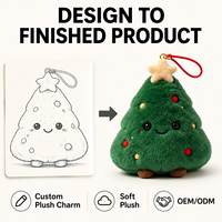 Fabricant de peluches personnalisées CE ASTM à faible MOQ, poupées sur mesure avec jouets en peluche doux, coussins et porte-clés en forme de sapin de Noël