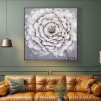 Nouvelle conception moderne, peintures sur toile en pierre naturelle, art mural de fleurs blanches pour la décoration de la maison