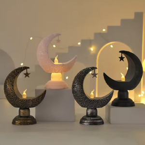 Meilleure vente transfrontalière 2026 : Lampe LED sans flamme en forme de lune et d'étoile pour le Ramadan, à piles, pour la décoration de table à la maison, Eid Mubarak - Product Image 2