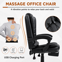 Kursi Kantor Eksekutif Modern Grosir, Ergonomis, Berbahan Kulit PU, Dapat Berputar, dengan Ketinggian yang Dapat Disesuaikan dan Sandaran Kaki, Alas Krom