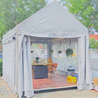 Tente événementielle mobile haut de gamme avec structure en acier galvanisé, roues et moustiquaire pour les vendeurs de nourriture, auvent personnalisé