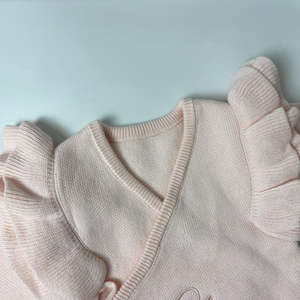 Nuovo Arrivo Pagliaccetto a Maniche Lunghe <span class=keywords><strong>per</strong></span> Neonati Abbigliamento Personalizzato <span class=keywords><strong>per</strong></span> Bambini Pagliaccetto Lavorato a Maglia con Volant Completo <span class=keywords><strong>per</strong></span> Annuncio di Nascita Primaverile - Product Image 5