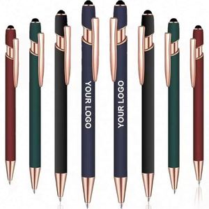 Professional Stylus Ball <b>Pen</b> With Luxury Rose Gold Logo Metal Ballpoint 2 in 1 Soft Screen <b>Pens</b> Custom Promotional <b>Gifts</b> - Product Image 6