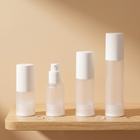 Flacon pompe sans air givré de 15 ml, 20 ml, 30 ml, 50 ml, emballage cosmétique vide avec bouchon à vis, flacon en plastique sans gaz pour lotion