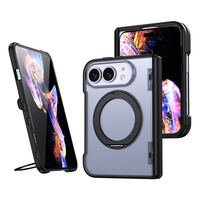Funda Magnética de Lujo para Teléfono con Protección de 360 Grados °   Soporte de Anillo Giratorio con Cubierta de Bisagra Automática y Protección Total Antigolpes para iPhone 18 Fold Wide Ultra