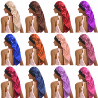 ZTZIPremium Bonnet de nuit en satin extra large pour cheveux longs avec bord élastique pour femmes, idéal pour les tresses, les extensions et les cheveux bouclés