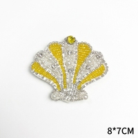 Appliques brodées 3D Gillian faites à la main en PVC avec strass et paillettes, motifs animaux marins (étoile de mer, tortue marine, dauphin) pour chapeaux