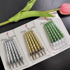 Lot de 12 bougies d'anniversaire en spirale dorées en cire de paraffine pour décoration de mariage, bar et fête - Product Image 3