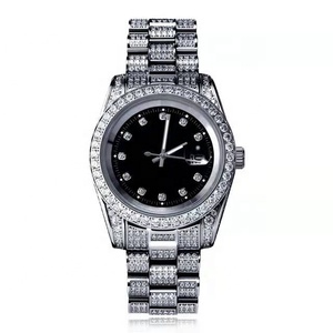 Relojes de Lujo con Cristales de Imitación de Diamantes, Diseño Hip Hop, con Cuarzo y Oro - Product Image 1