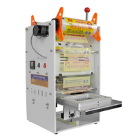 Machine d'emballage manuelle pour sceller les barquettes, les canettes de boissons et les contenants en papier – Scelleuse de table pour contenants alimentaires