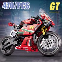 PANDAS 470 pièces City Sports Rapid Racing Moc Moto Briques Jouets Modèle Technique Blocs de Construction DIY Jouets Éducatifs Cadeau
