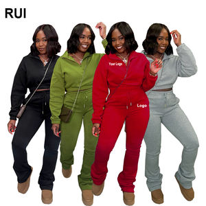 RUIQUWIN OEM Conjunto de ropa deportiva para mujer 2025 Moda suelta Sudaderas con capucha Conjunto de pantalón de 2 piezas Conjunto de chándal - Product Image 1