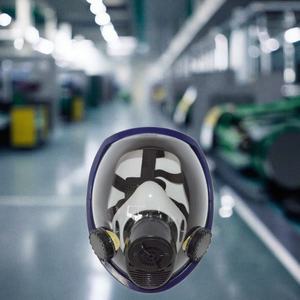 Masque respiratoire industriel intégral en silicone anti-poussière avec double filtre - Product Image 1