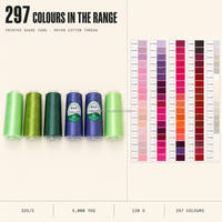 Fil à broder plat imitant la broderie à la main, fil de coton 32S 2 plis, 297 couleurs, 3000 yards, vente en gros
