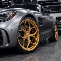 Jantes de voiture en alliage forgé or brossé de luxe, concaves profondes, 18-24 pouces, 5x112 5x120 pour BMW Mercedes Benz Porsche Audi Mustang