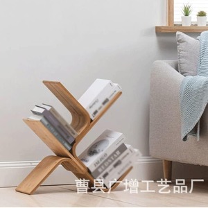 Wooden Multi Layer Shelf 3 <b>Floors</b> Durable Magazine Rack For <b>Sofa</b> Corner <b>Floor</b> Standing Storage - Product Image 1